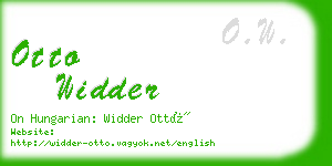 otto widder business card